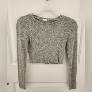 Garage Heather Gray Ribbed Crop Top